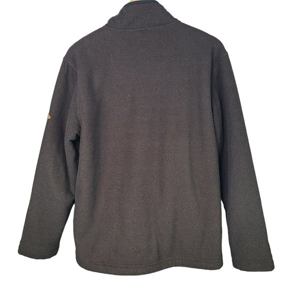 Orvis Sweater Men Sz MED 1/4 Zip Brown Waffle Knit Sherpa Lined Pullover - Picture 2 of 7